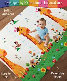 Intelliskills Extra Large Reversible Animal
                        Tribe Learning & Crawling Foldable Play Mat
                        | Waterproof & Anti-Skid | 6.5 x 4.5 ft, 0.6
                        cm Thick | Multicoloured | Educational &
                        Safe Play Mat| Double Sided Printed Mat for
                        Babies & Toddlers |Ideal for Gif