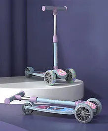 3 Wheel Foldable Kids Scooter with LED
                        Lights and 4 Level Adjustable Handle Bar -
                        Purple & Grey