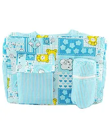 Ole Baby Multi Utility Diaper Bag Heart Print - Sky Blue