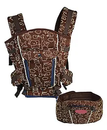 Kiwi 4 in 1 Baby Carrier With Hip Seat - Brown