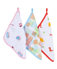 Wonder Wee Cotton Wash Cloth Pack Of 3 - Pink Blue Red
