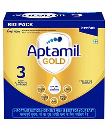 Aptamil Gold Infant Formula Milk
                              Powder with DHA, Iron & Vitamins Stage
                              3 - BIB Pack 1.2 kg