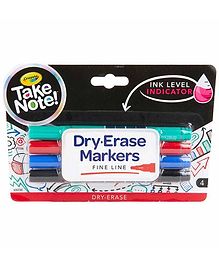 Crayola Take Note Dry Erase Markers - 4 Pieces