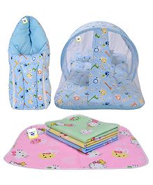Babytoons Baby Sleeping Products New Born Bedding Set (0-6 Months) Blue