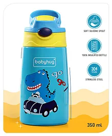 Babyhug Stainless Steel Insulated
                              Sipper Bottle Dino Print Blue - 350 ml|
                              Soft Silicon Spout| 304 Grade SS| Hygienic
                              Flip Cap| Stylish Handle| Odar Free