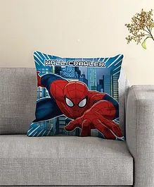 Marvel Spider Man Print Filled Cushion With Cover - Blue Red