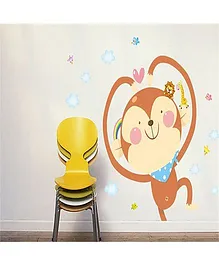 Oren Empower Cartoon Monkey Wall Decal - Brown