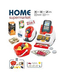 ADKD Cash Register Home Supermarket Grocery Store Game Toy Set Checkout Game Toys for Kids -33 Piece (Multicolor)