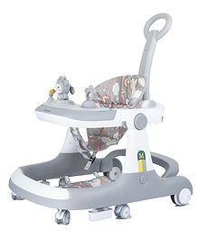 Bunnie Baby Sumo Walker 3-in-1 Robust Baby Walker with Anti-Fall Tech & Parent Control Height Adjustment (0-2 Year Kid)  ISI Safety Compliance - Grey