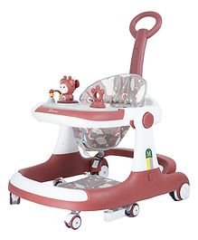 Bunnie Baby Sumo Walker 3-in-1 Robust Baby Walker with Anti-Fall Tech & Parent Control Height Adjustment (0-2 Year Kid)  ISI Safety Compliance - Red