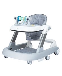 BUNNIE Iro Walker: 3-In-1 Robust Baby Walker With Anti-Fall Tech & Parent Control Height Adjustment (0-2 Year Kid) Isi Safety Compliance - Gray