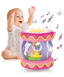 YAMAMA Musical Hand Drum Toys For Kids Music Pat Drums With Pop Music Touch Function And 3D Lights With Music Early Educational Learning Toys For Kids Baby - Multicolor