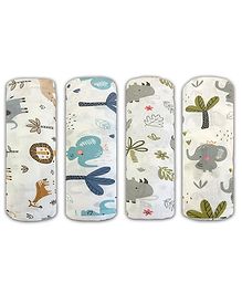 Trance Home Linen Super Ultra Soft 100% Cotton Malmal Baby Swaddle Cloth | Soft Pure Cotton Sheets Baby Wrap Set for New Born Babies | New Born Swaddles-(100x100 cm, Baby Pug)-Pack of 4 Olive