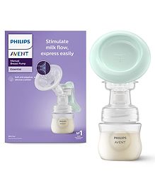 Avent SCF417/11  Single Soft & Gentle Mini Manual Breast Pump with Easy Silicone Massage Cushion & Ergonomic Handle - Sky Blue