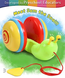 Intelliskills Premium Pull Along Snail Toy for Early Walking and Developmental Play | Rattle Sound | Child-Safe and BIS Certified | Multicoloured | Ideal for Gifting