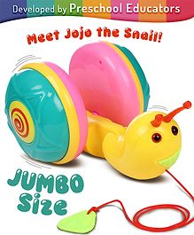 Intelliskills Premium Jumbo Pull Along Snail Toy for Toddlers | Ideal for Motor Skill Development and Early Walking | Rattle Sound | Child-Safe and BIS Certified | Multicoloured | Ideal for Gifting