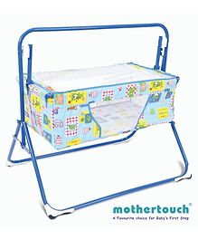mothertouch wonder cradle cum bassinet teddy print  blue & pink