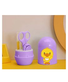 Joy Buzz 4 in 1 Baby Nail Clipper kit with Cute Case Nail Clipper Scissors Tweezers & Baby Nail File Set for Kids - Purple