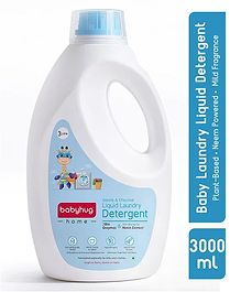 Babyhug Plant-Based Liquid Laundry Detergent for Babies 3000 ml| Natural Gentle & Hypoallergenic| Anti-Bacterial with Neem| Mild Fragrance | pH Balanced| Suitable for Bucket & Machine Wash