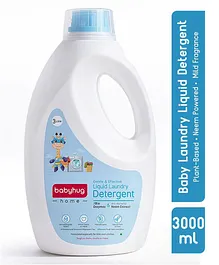 Babyhug Plant-Based Liquid Laundry Detergent
                      for Babies 3000 ml| Natural, Gentle &
                      Hypoallergenic| Anti-Bacterial with Neem|
                      Fragrance-Free| pH Balanced| Suitable for Bucket
                      & Machine Wash
