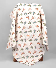 Moms Home Organic Cotton Baby Muslin AC
                        Quilt Blanket Dino- Multicolour
