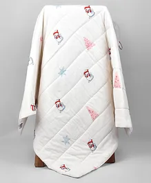 Moms Home Organic Cotton Baby Muslin AC
                        Quilt Blanket Snowman - Multicolour