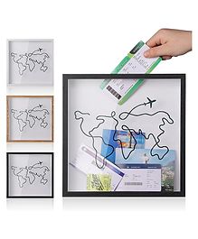 House of Quirk Travel Adventure Archive Shadow Box for Memories Shadow Keepsake Box with Slot On Top Life in a Shadow Box Travel Gift Frame Medium-Black