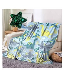 Famyo Kids Glow Blanket for Boys, 3-15 years Queen Size Blanket - Green Dino