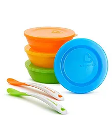Munchkin Feeding Bowls And Spoons Set - Multicolour