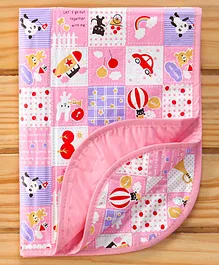 Baby Diaper Changing Waterproof Mat Sunny Day Print With PVC Material -Pink