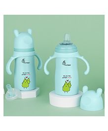 R for Rabbit 2 in 1 Steebo Fusion Premium Stainless Steel Spout Cup with Pear Print Turquoise -  270 ml