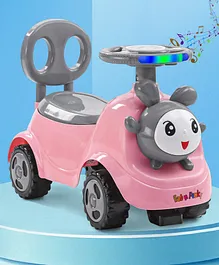 Baby Panda Deluxe Ride-On with LED Lights
                        & Music and Under Seat Storage - Pink &
                        Grey