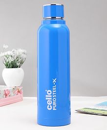 Cello Puro Steel-X Benz 900 Insulated Inner Steel Outer Plastic Water Bottle Blue - 730ml