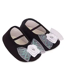 Daizy Rose & Net Bow Booties - Black