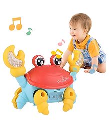 NEGOCIO Crab Baby Toy Crawling with Music and LED Light, Funny Wind-up Crab Swimming Floating Toy - Crab Fun Toy Baby Classic Toy Beach Toy Baby Drag Baby Summer Toy - PACK OF 1 - COLOR MAY VARY