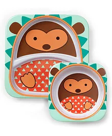 Skip Hop Bowl & Plate Set Hedgehog Design - Multicolour