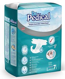 Dr Pedical Imported Adult Diaper Large Size for Women and Men, 24 Hours Protection, 100-150 Cm (39''-59''), 7 Pcs