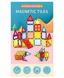 YAMAMA Magnetic Blocks Set 3D DIY Clear Magnetic Building Block Tiles For Kids Magnetic Construction Blocks Magnetic Tiles Toys For Kids Toddler Educational Toys 26 Pieces - Multicolor