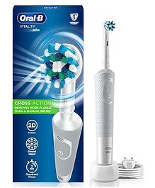 Oral B Vitality 100 Criss Cross Electric Rechargeable Toothbrush for adult Powered By Braun - White