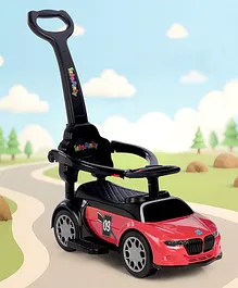 3 in 1 Manual Push Ride on Car with Parent
                        Push Handle - Red