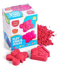 Play Nation 500 g Sand with House & Butterfly Molds| Improve Motor Skills| Creative and Fun Learning Toy for Kids with 2 Play Molds| Gifting Toy| BIS Certified - Pink