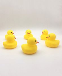 New Pinch  Duck Bath Toys for Baby - 6 Pcs (Yellow)