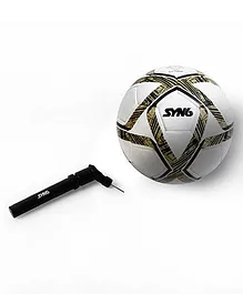 SYN6 Hand Stitched Foot Ball With Air Pump - White