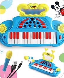 Babyhug Disney Premium Musical Piano with mike | 2 songs & 25 tunes | Battery operated piano| Gifting toy| BIS Certified -Blue