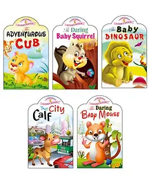 Sawan Story Books Baby Animals Series Cub Squirrel Dino Calf Mouse Set of 5 - English