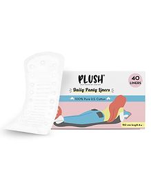 Plush 100 Percent US Pure Cotton Daily Panty Liner - 40 Pieces