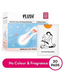 Plush Ultra Thin Sanitary Pads for Heavy Flow with 4 Panty Liners XXL - Pack of 20