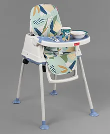 Babyhug 3 in 1 Comfy High Chair - Blue|
                        High Chair, Feeding Chair & Booster Chair|
                        Adjustable Double Food Tray| Removable PU
                        Leather Seat| Safety Harness| Removable
                        Footrest
