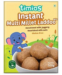 timios Organic No Maida Multi Millet Laddoo Mix | Made With Whole Grains, Jaggery and Sprouted Nutrition | Instant and Healthy Breakfast  - 300 g