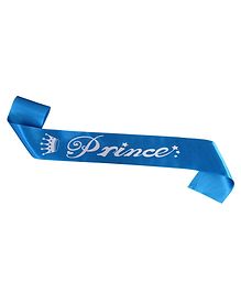 Decor Mantra prince  printed sash for boys birthday celebration  - Blue - Pack of 1